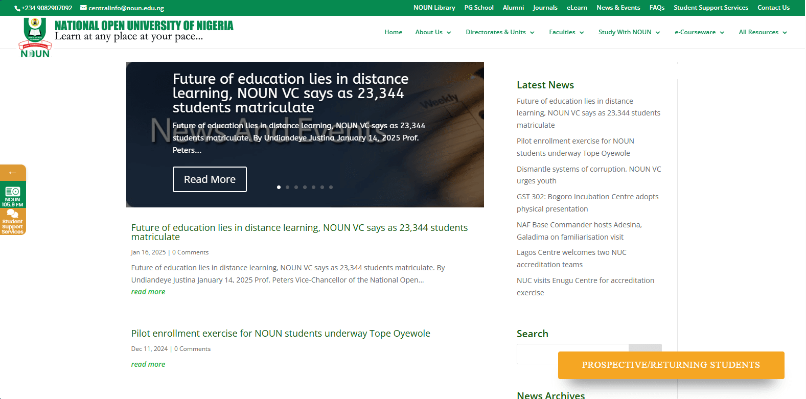 NOUN News and Events System
