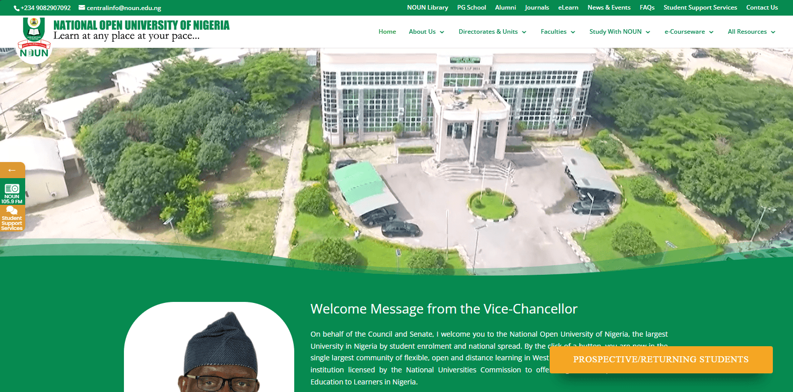 NOUN University Website